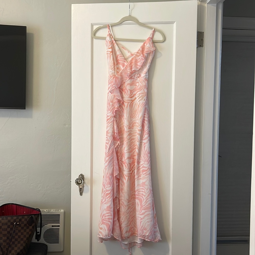 Pink and White Summer Maxi Dress